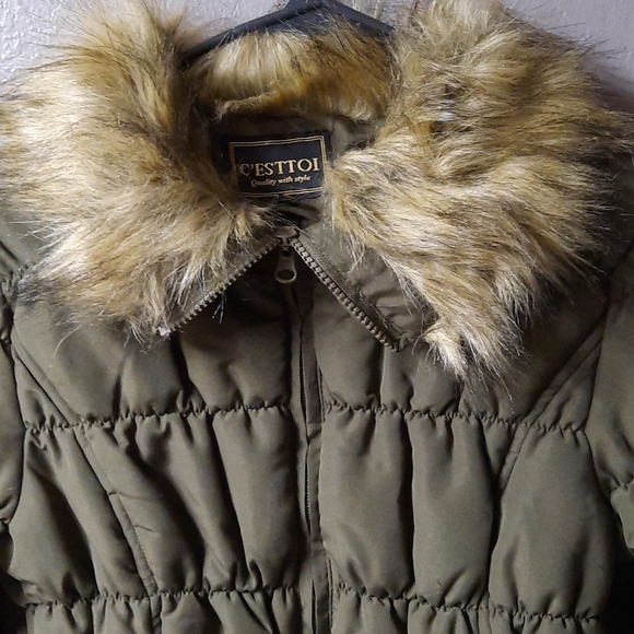 Fur hooded❣ last one Parka puffer jacket with belt - Picture 12 of 16